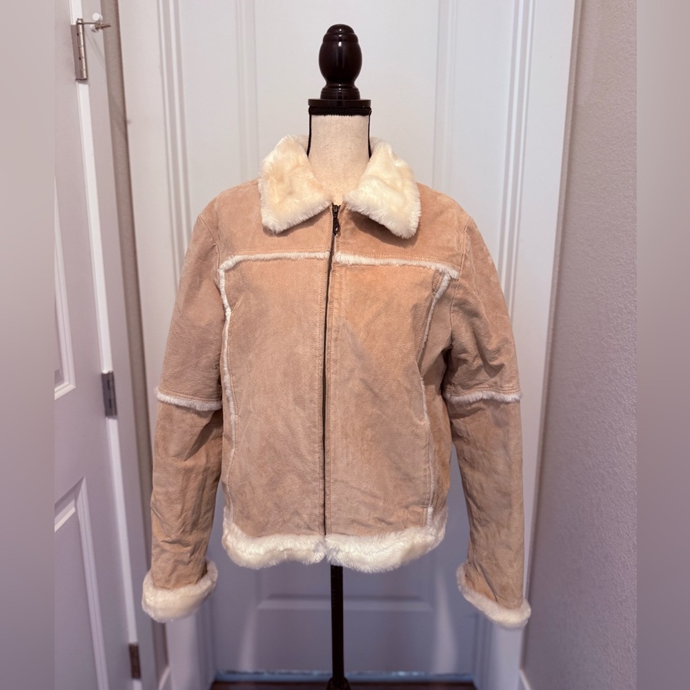 D’Carlo Faux Shearling Suede Jacket – Size XL